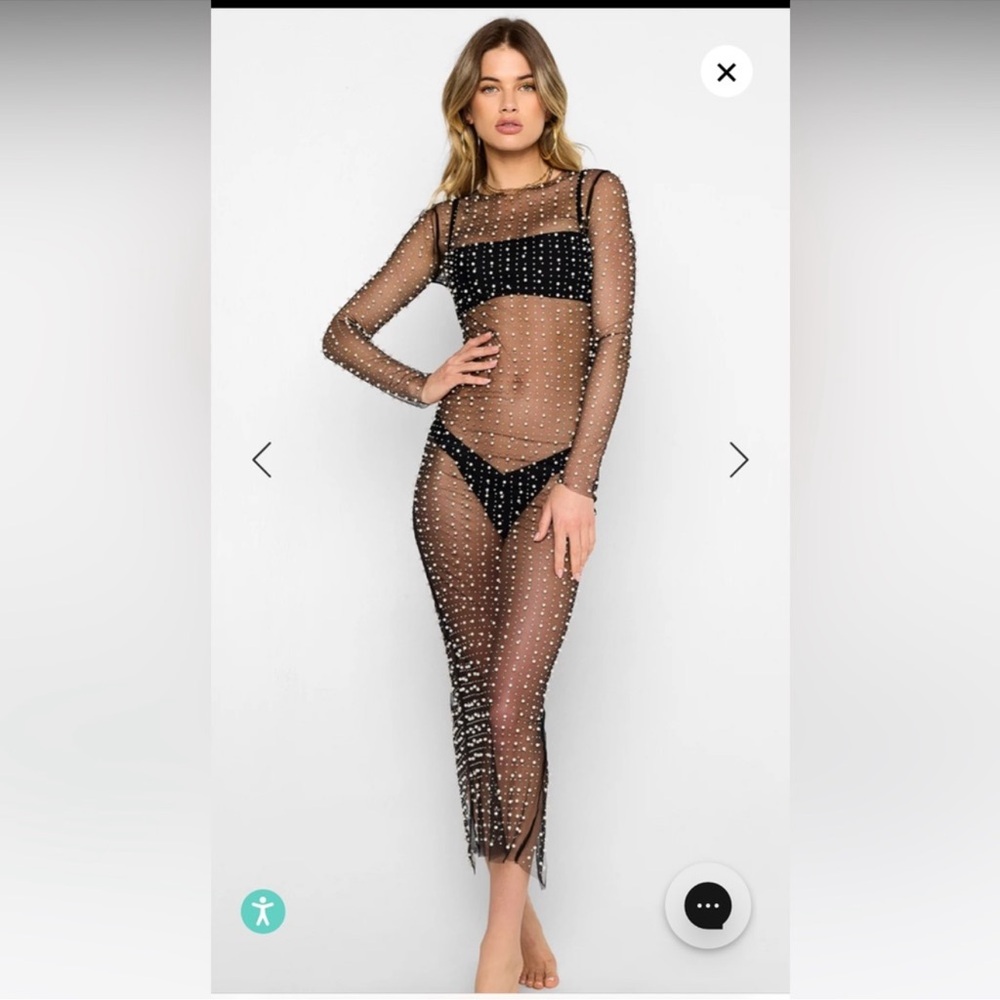 Beach Bunny Champagne Nights Mesh Dress - Black